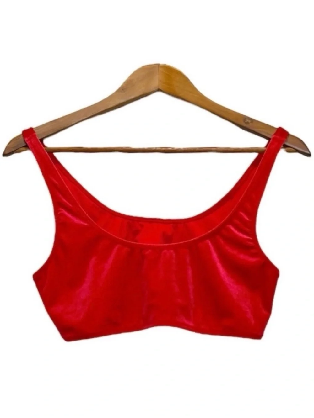 NEW Kendall & Kylie Velour Top Red Size Large Lingerie Bra